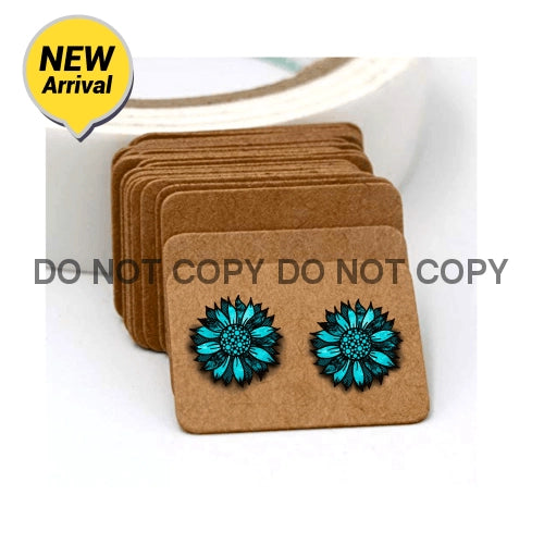 Turq Sunflower Acrylic Stud Earring