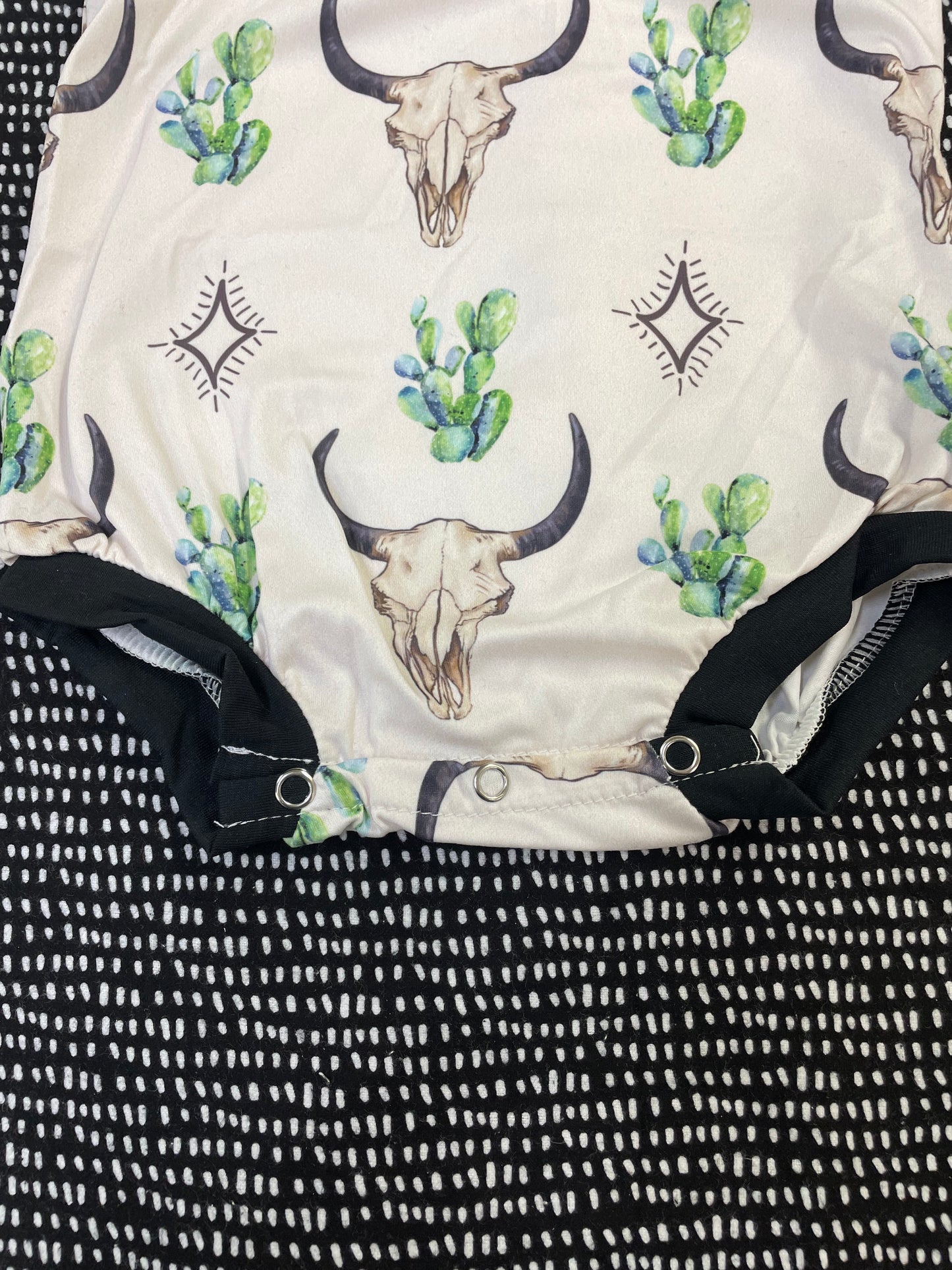 Cactus Cow Skull Tank Top Romper
