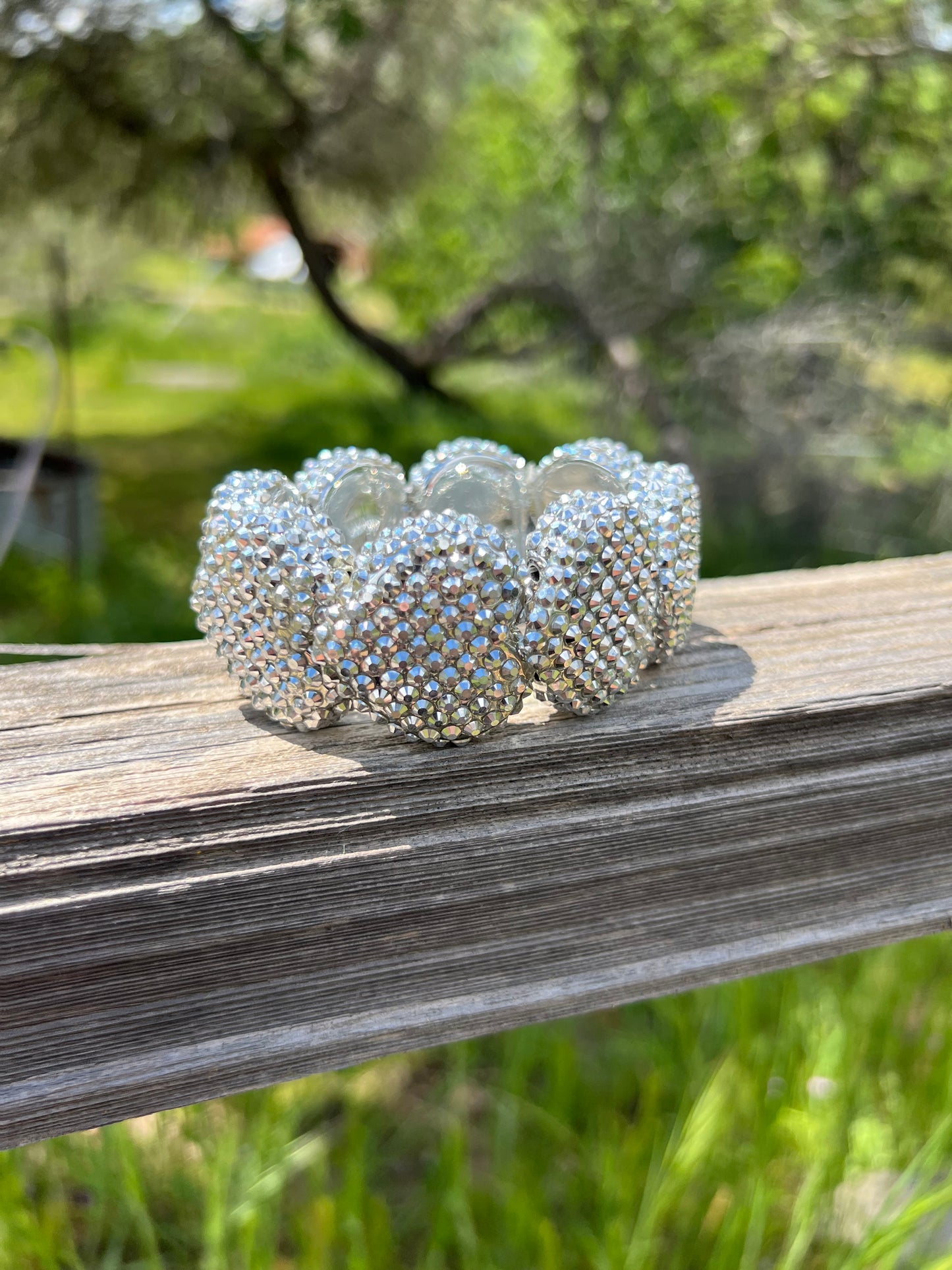 Bling Heart Wide Stretch Bracelet