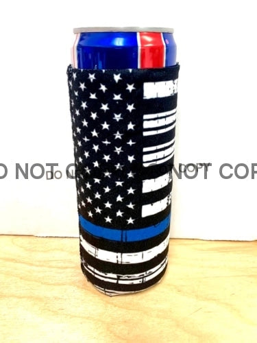Blue Line American Flag Koozie