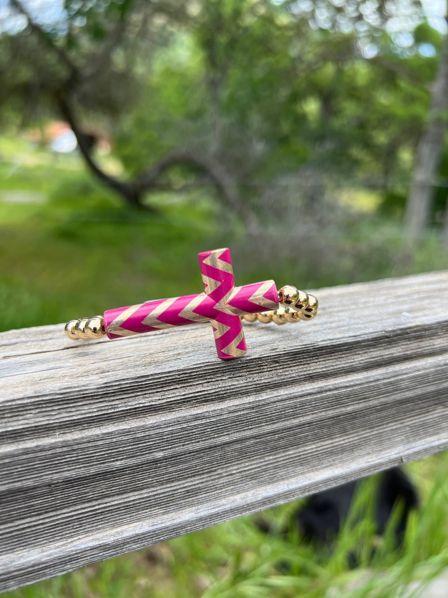 Chevron Cross Stretch Bracelet