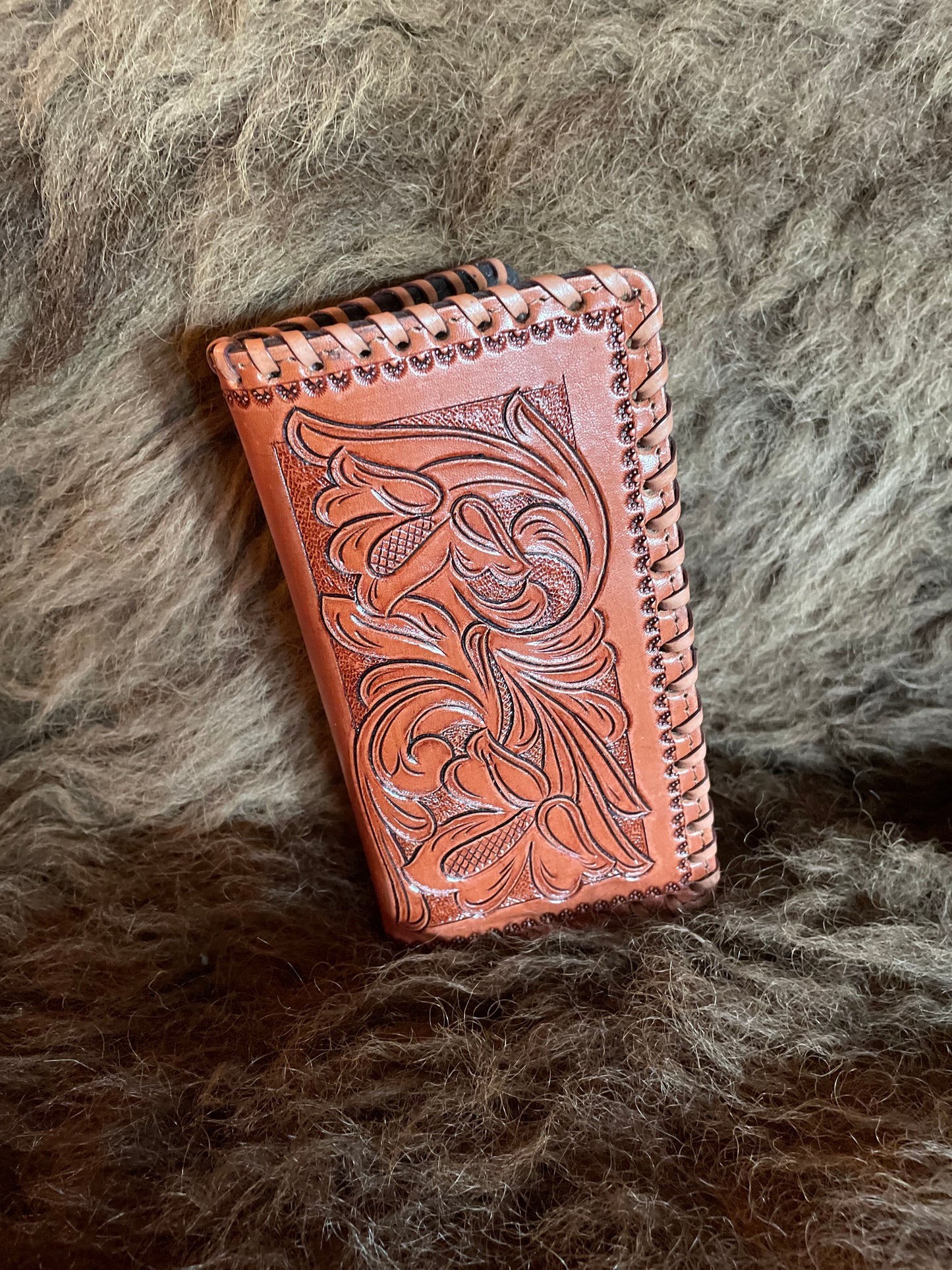 Whip Stitched Tall Wallet