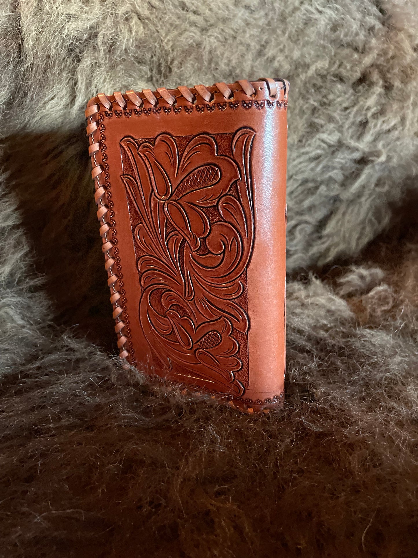 Whip Stitched Tall Wallet