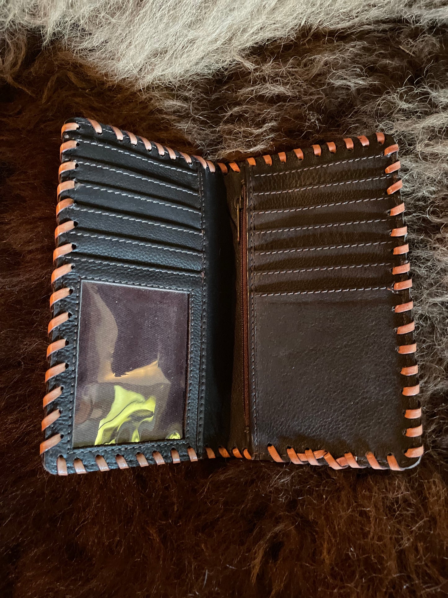 Whip Stitched Tall Wallet