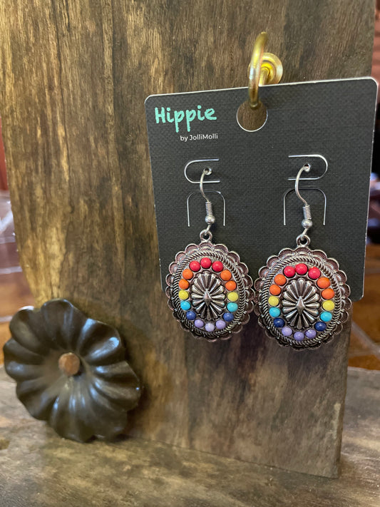 Colors of the Rainbow Concho Earrings