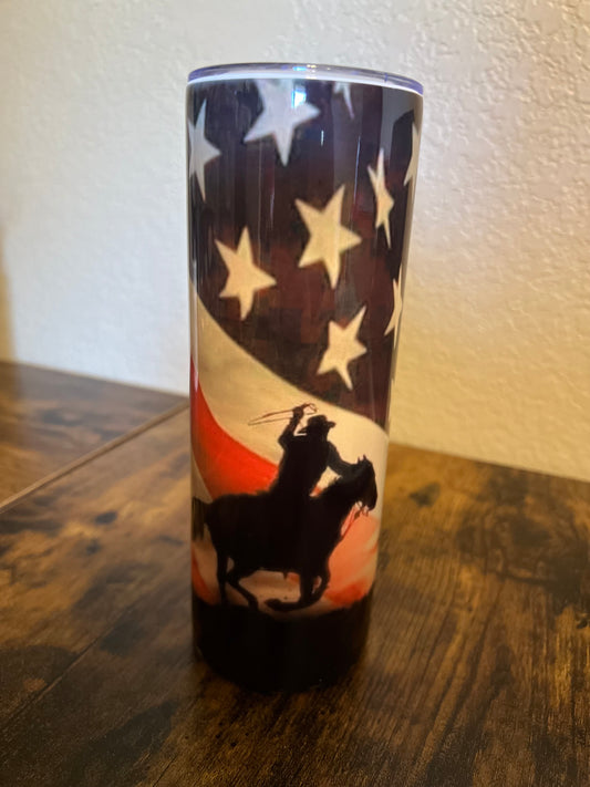 Patriotic Team Roper Tumbler