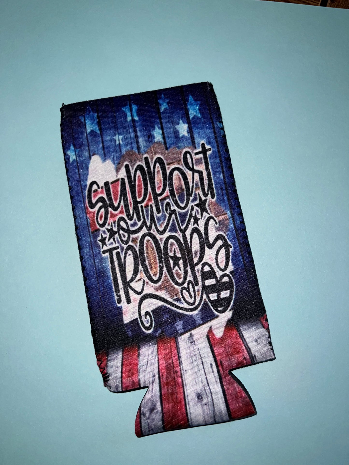 Support Our Troops Slim Koozie