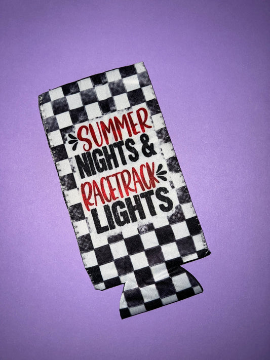 Race Track Nights Slim Koozie