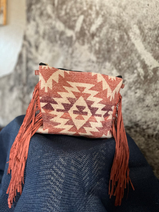 Peach Southwest Fringe Crossbody