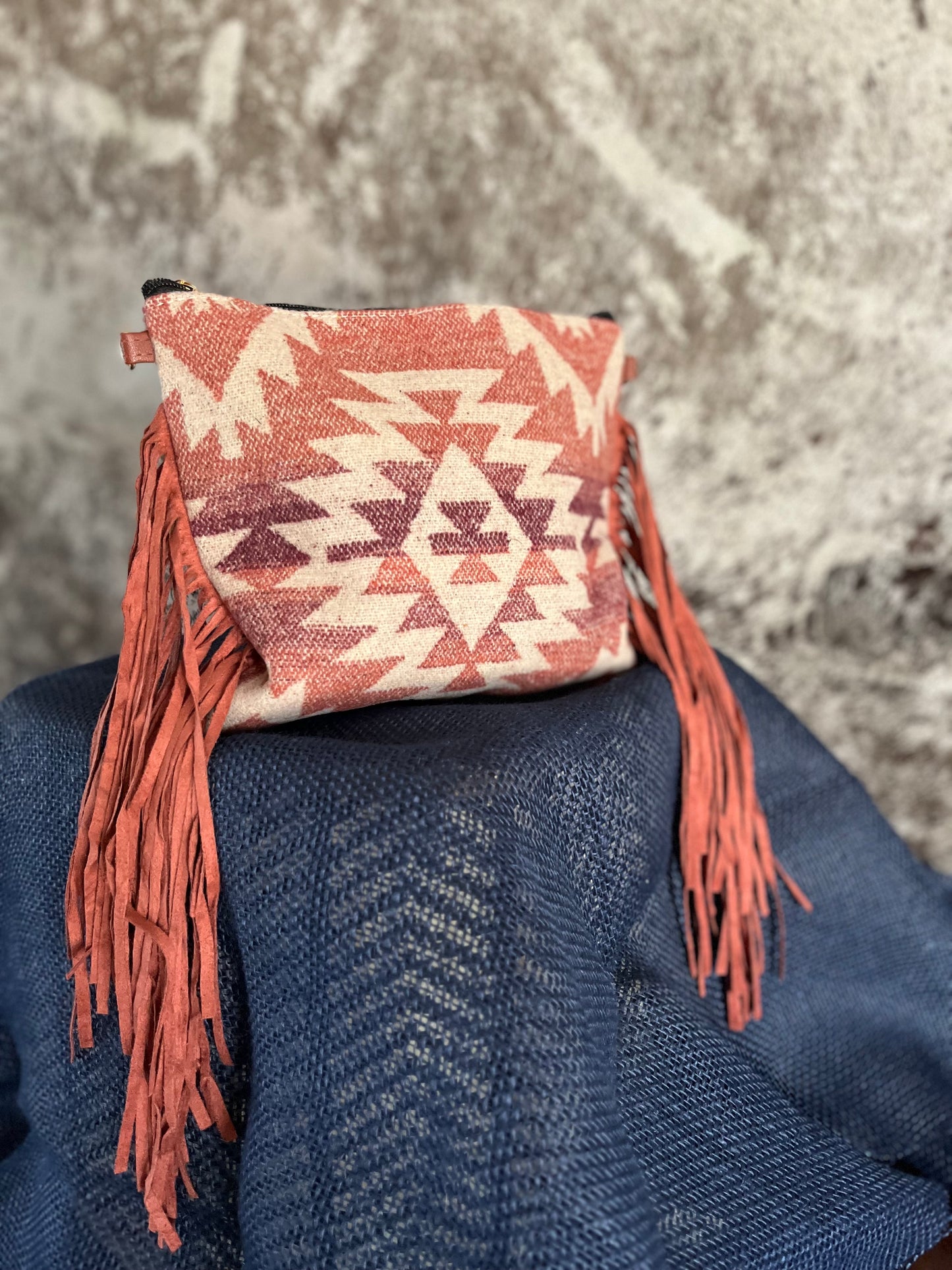 Peach Southwest Fringe Crossbody