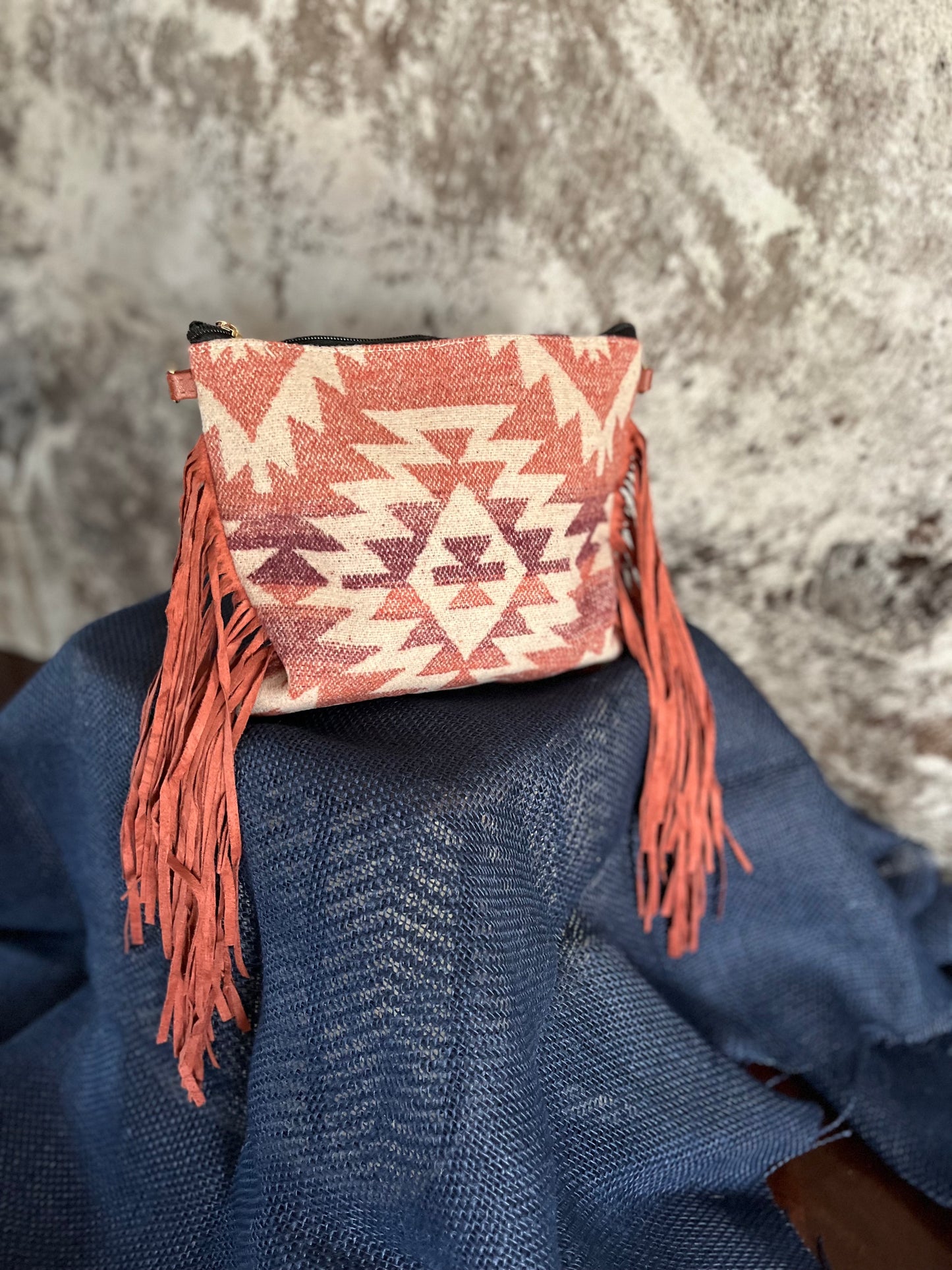 Peach Southwest Fringe Crossbody