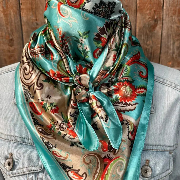Teal Paisley Wild Rag