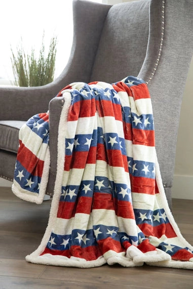 Ol' Glory Sherpa Throw