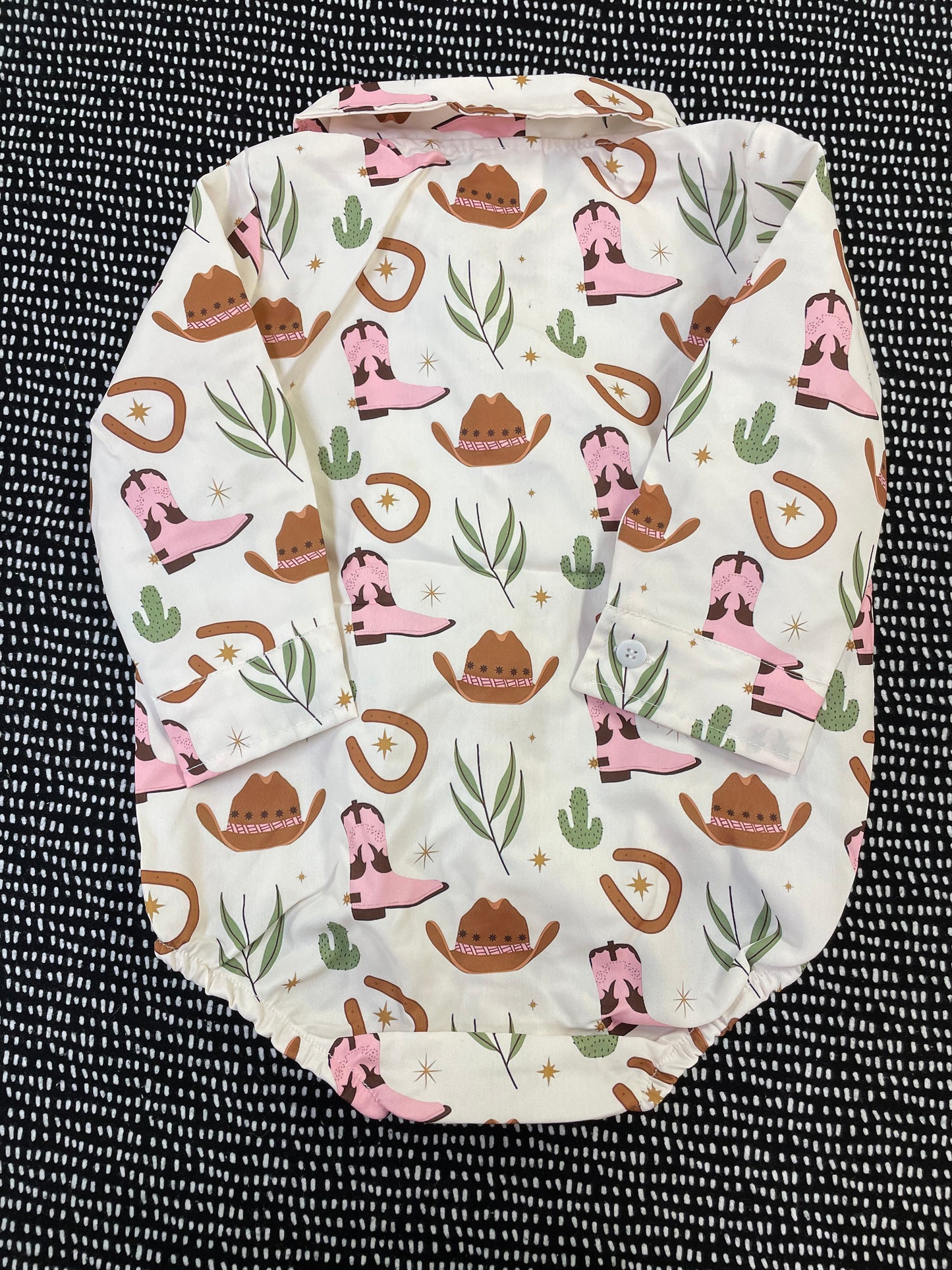 Pretty in Pink Boots Button Up Onesie