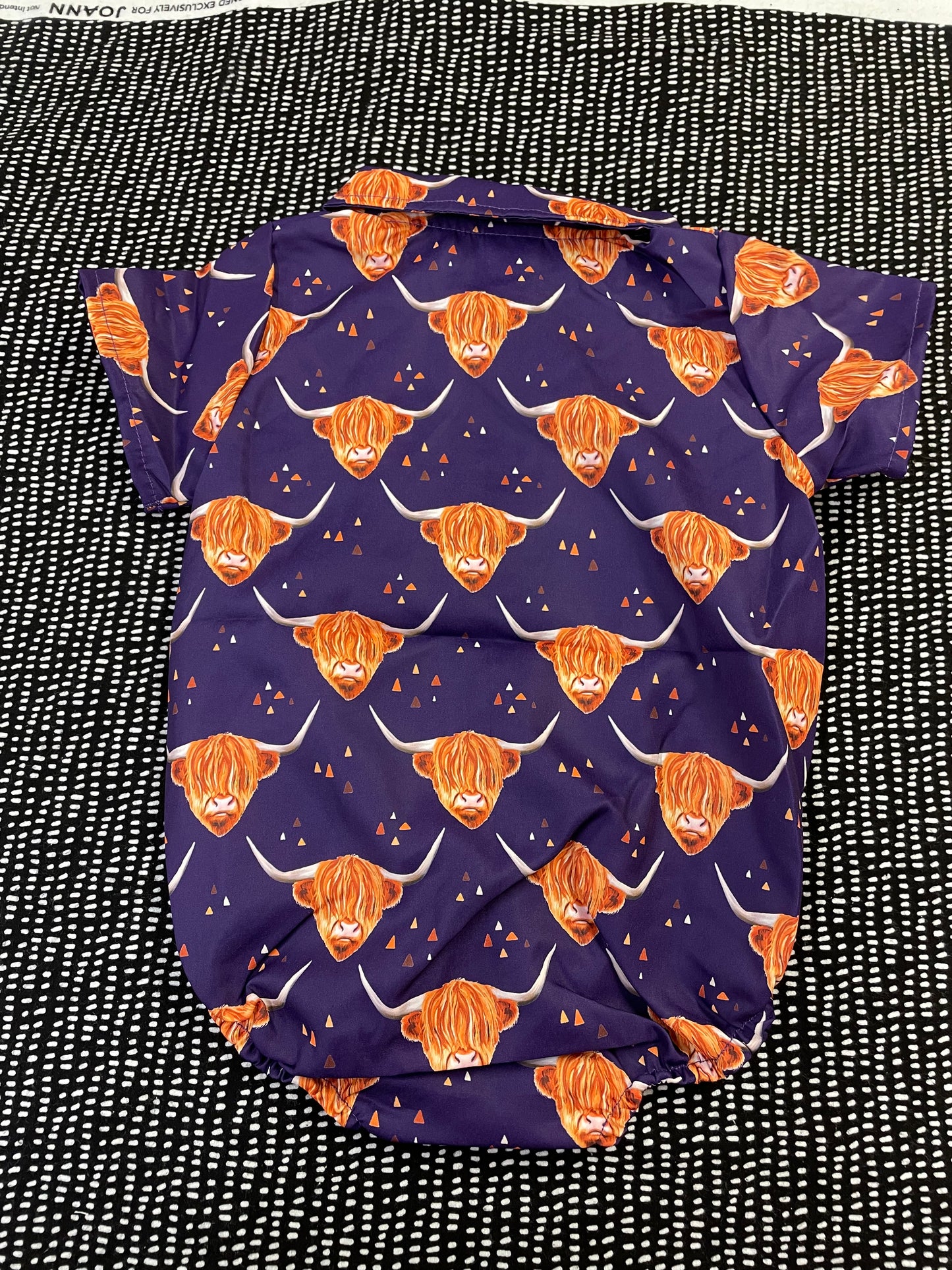 Purple Highlander Button Up Onesie