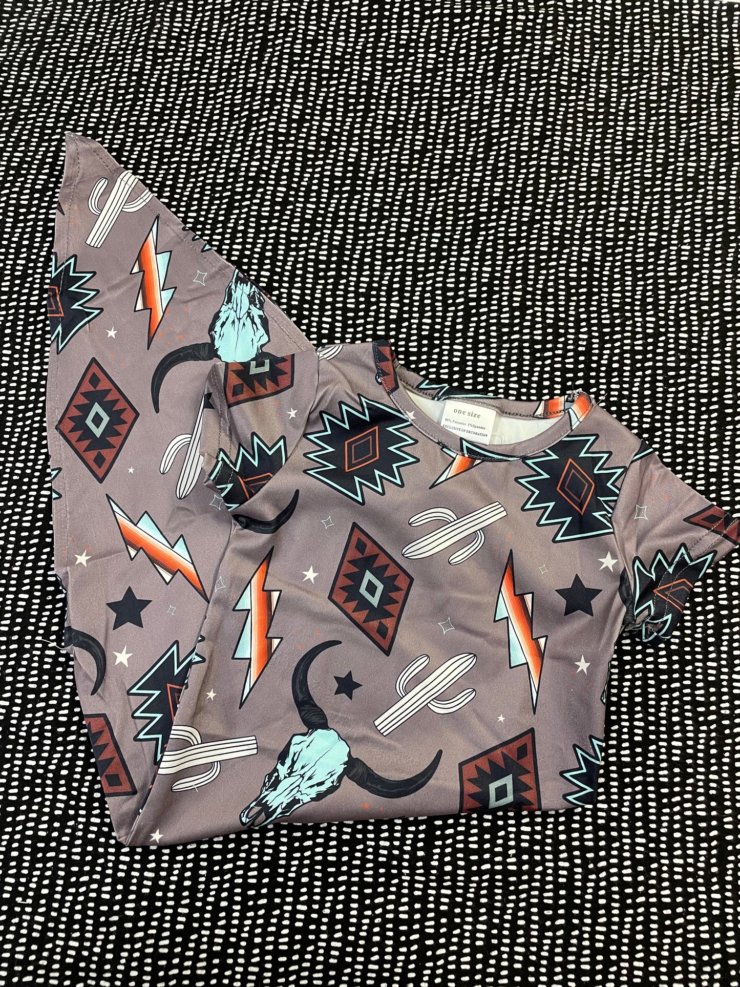 Aztec Longhorn Skull Baby Gown