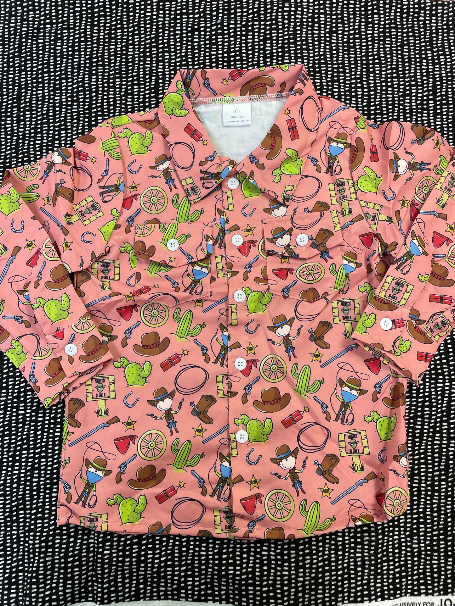 Wild Wild West Pink Button Up Shirt