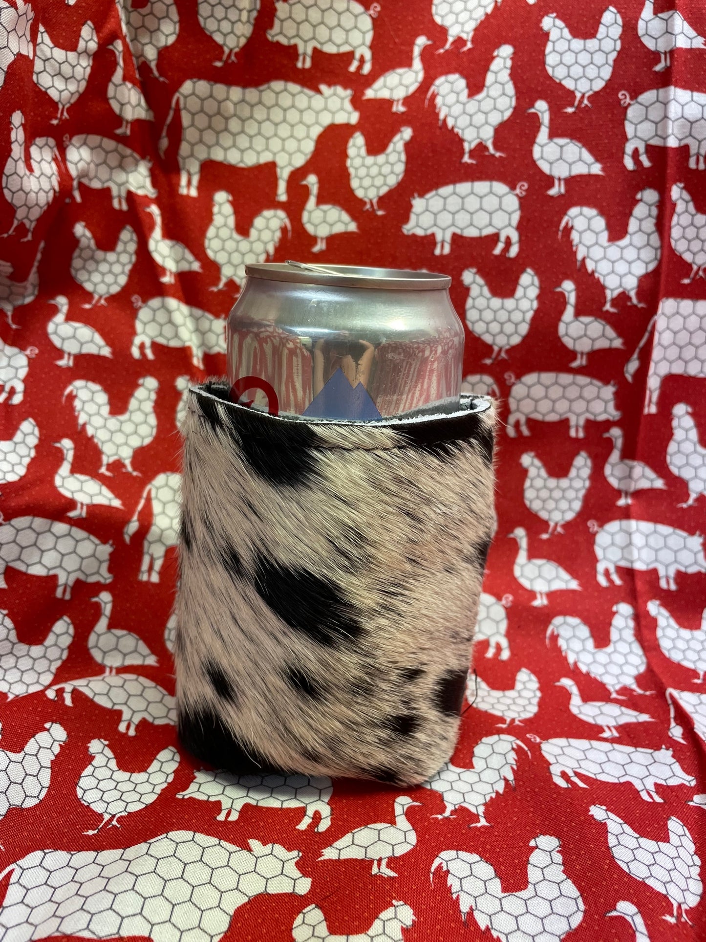 Cowhide Can Koozie