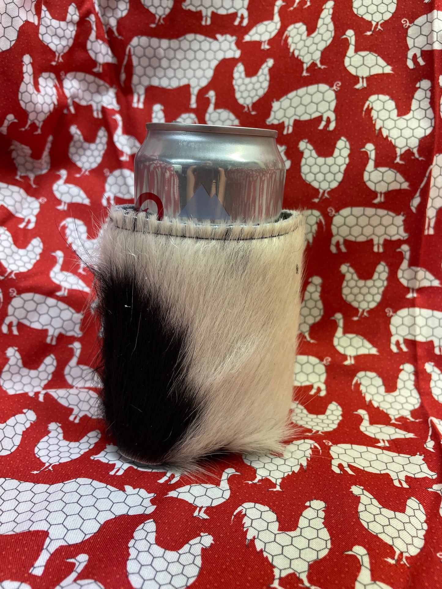 Cowhide Can Koozie