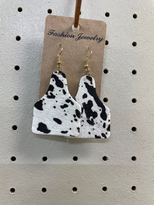 Cow Print Ear Tag Earring