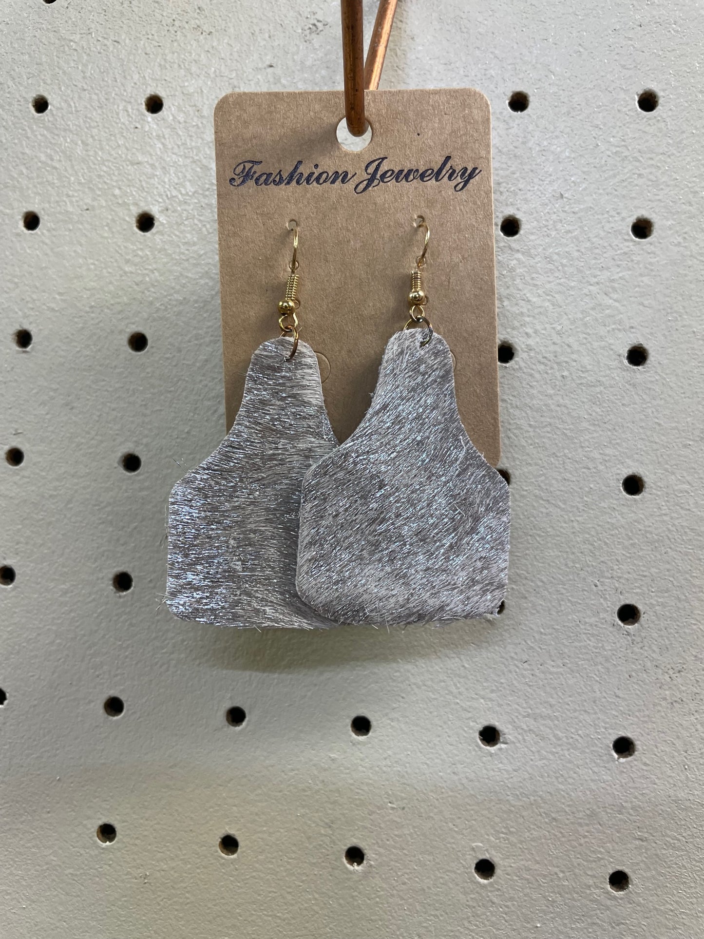 Silver Ear Tag Earring