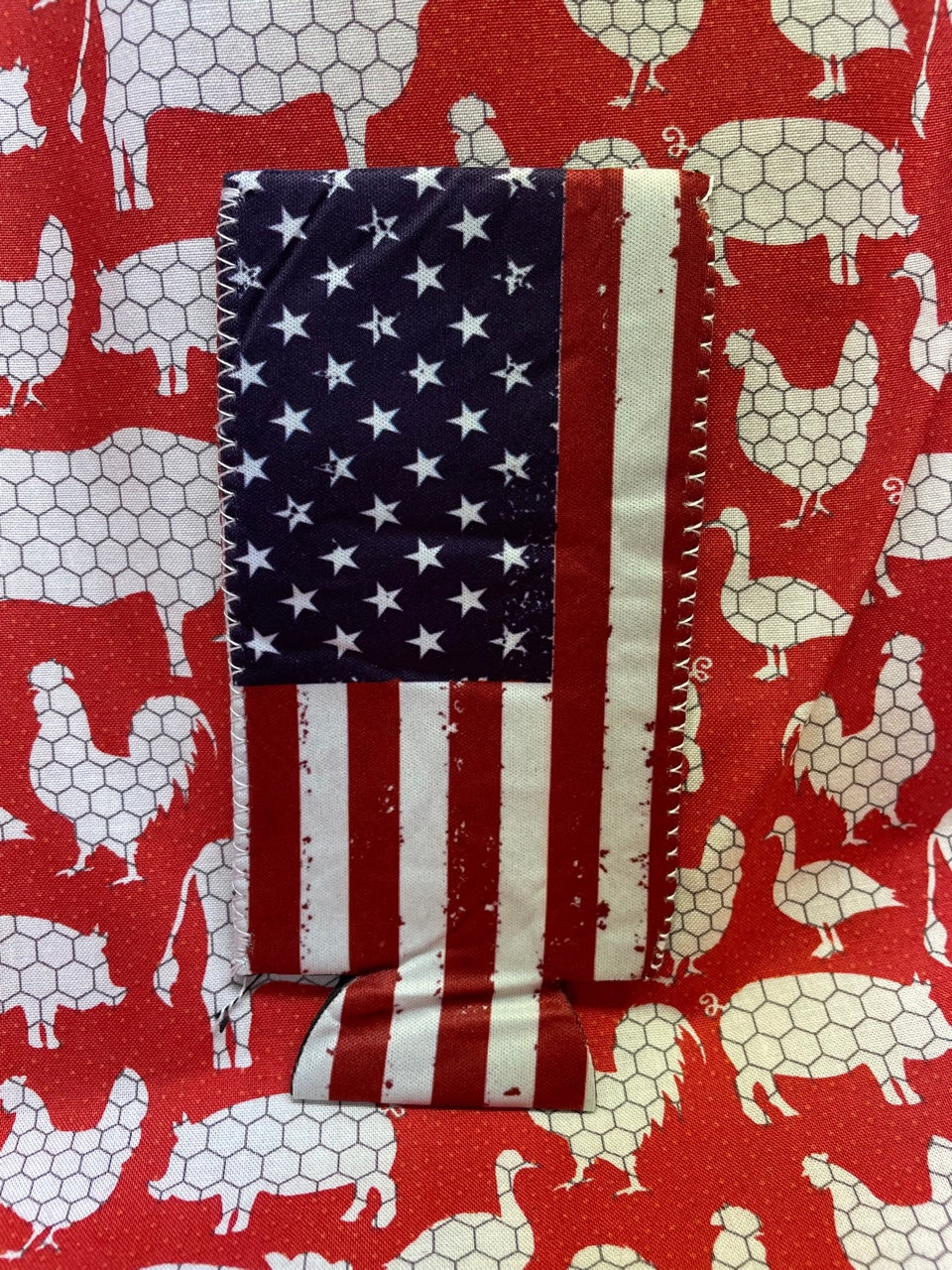 American Flag Slim Can Koozie