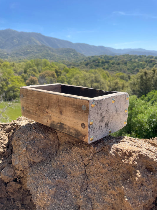 Table Caddy with Cow Hide Ends