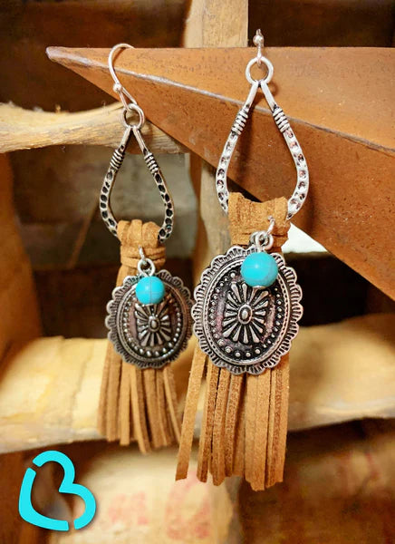 Concho Tassel Earrings