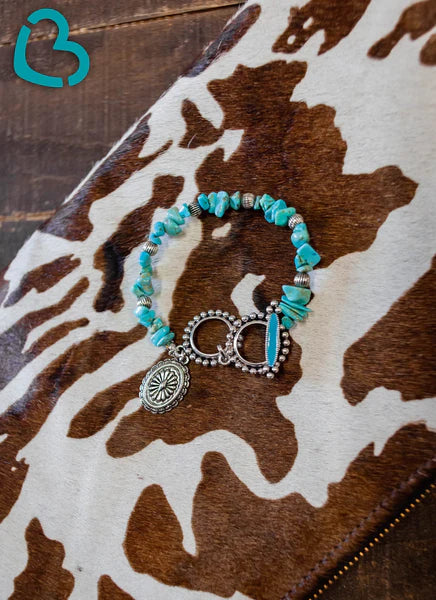 Concho and Teal Stone Bracelet